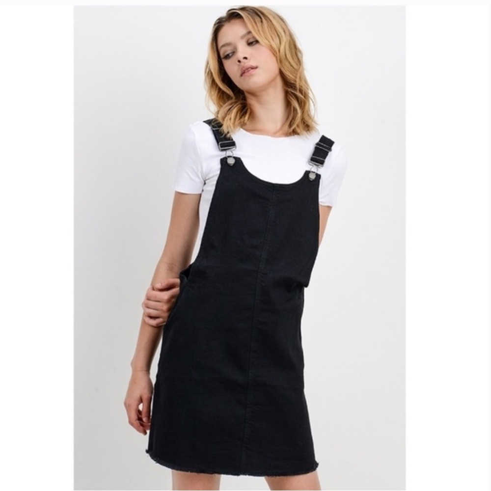 🖤✨ C’EST TOI‎ Black Denim Overall Dress Size M NWT ✨🖤